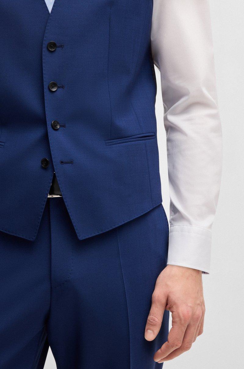 Hugo Boss Chaleco Slim Fit En Lana Virgen Con Elástico