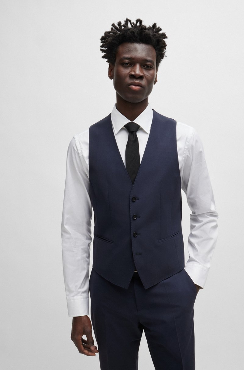 Hugo Boss Chaleco slim fit en lana virgen con elástico