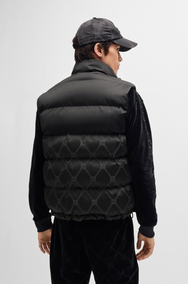 Hugo Boss Chaleco Slim Fit Repelente Al Agua Con Jacquard De La Marca