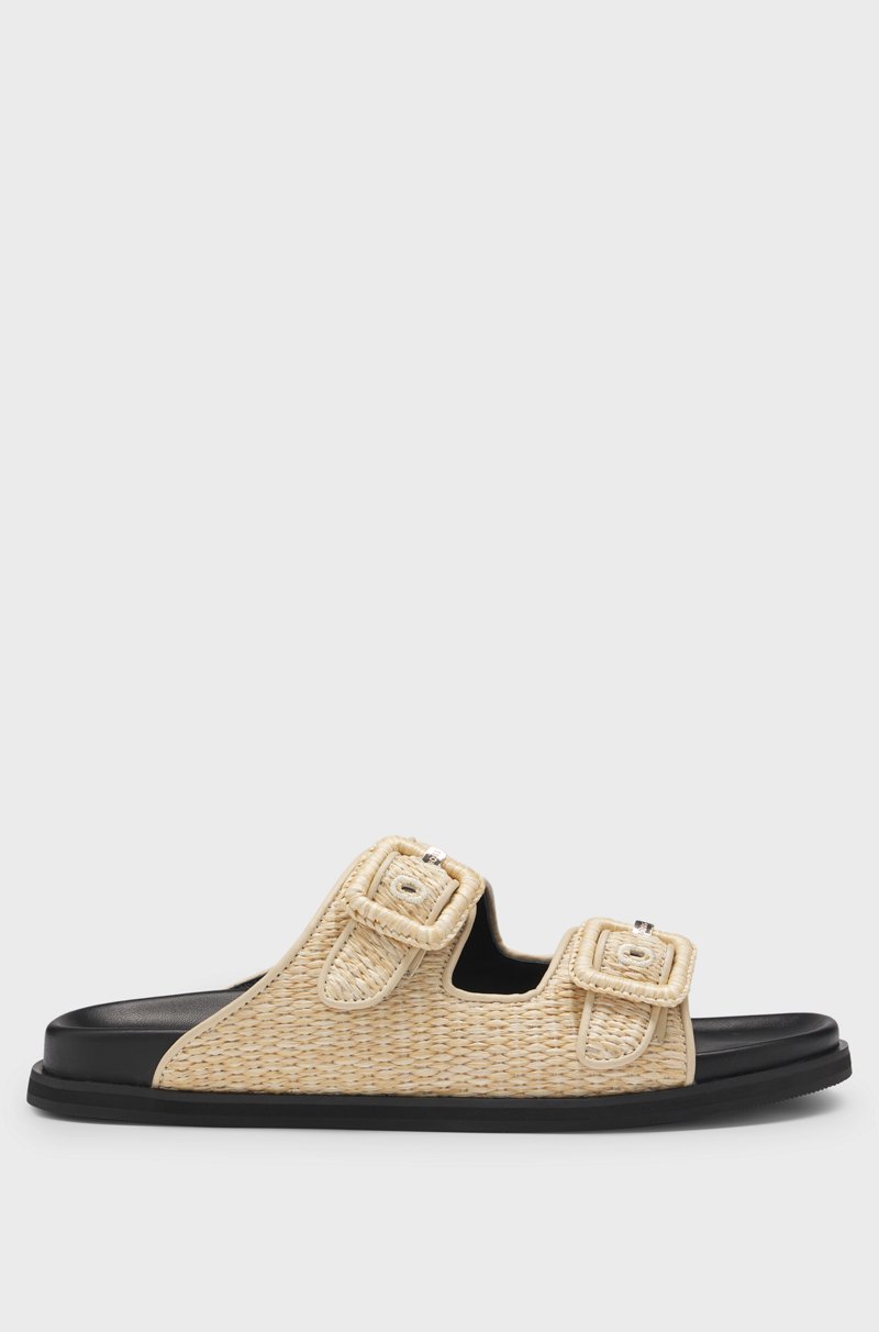 Hugo Boss Chanclas De Rafia Con Correas Con Hebilla
