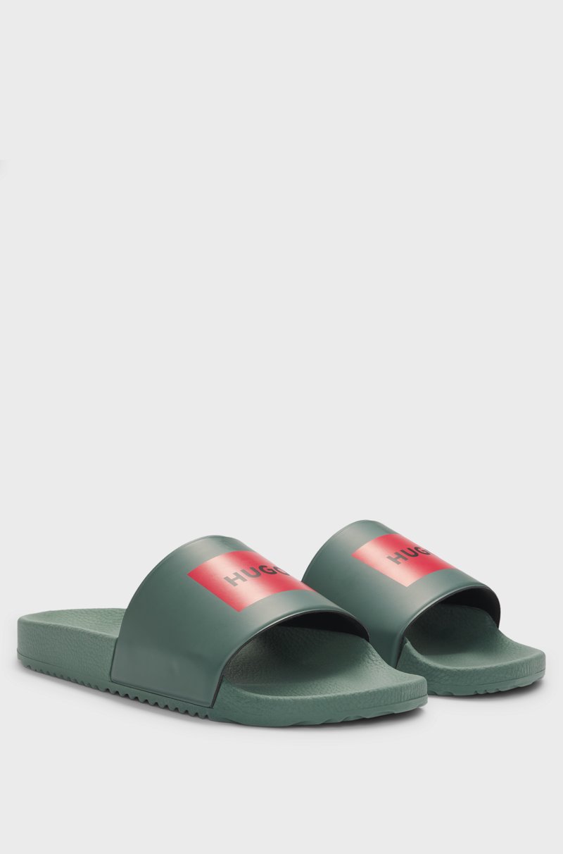 Hugo Boss Chanclas hechas en Italia con etiqueta con logo