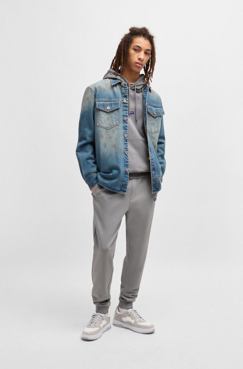 Hugo Boss Chándal en felpa de algodón con parches de logo azules