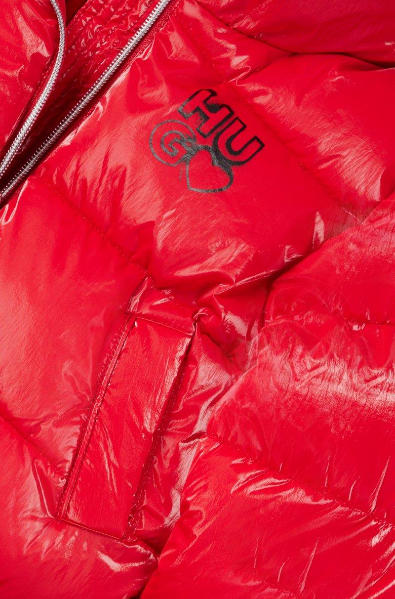 Hugo Boss Chaqueta Acolchada Con Capucha Para Niños De Tejido Arrugado Recubierto Con Película