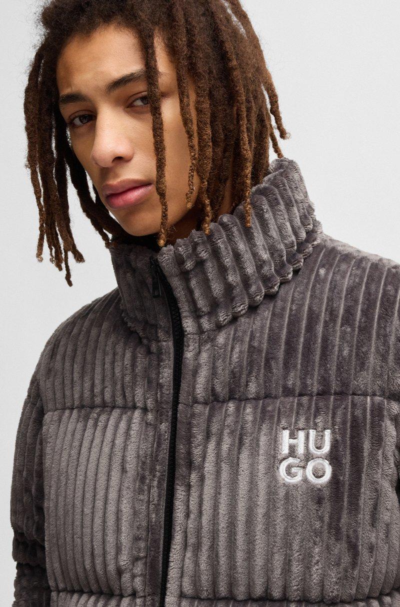 Hugo Boss Chaqueta Acolchada De Pana Con Logo Apilado Y Dobladillo Ajustable