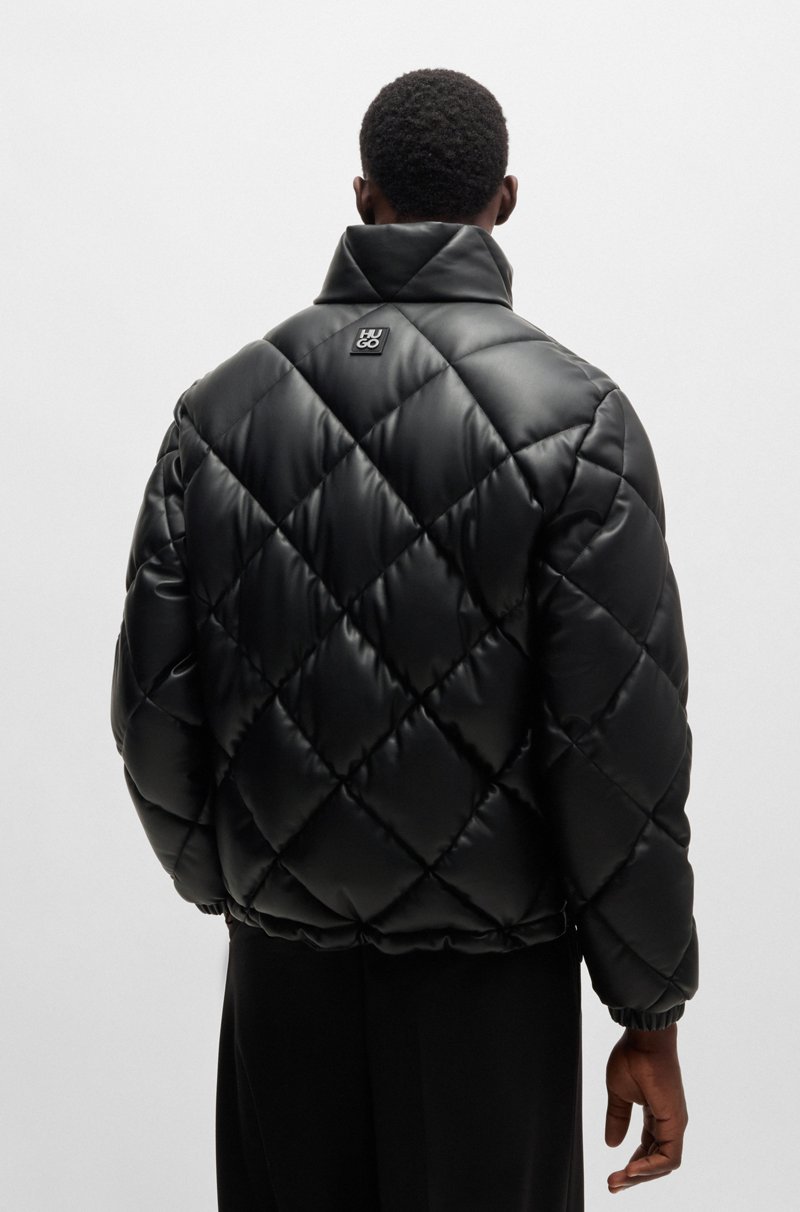 Hugo Boss Chaqueta Acolchada De Piel Sintética Con Logo Apilado