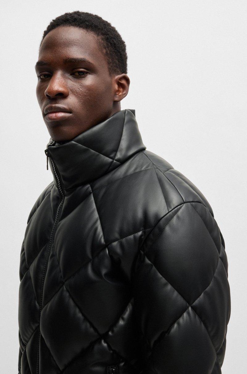 Hugo Boss Chaqueta Acolchada De Piel Sintética Con Logo Apilado