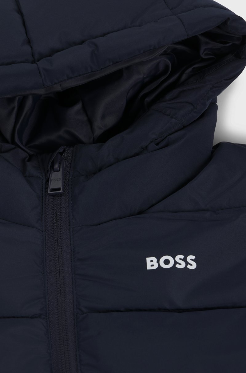 Hugo Boss Chaqueta Acolchada Para Niños Con Capucha Y Detalles De Logos