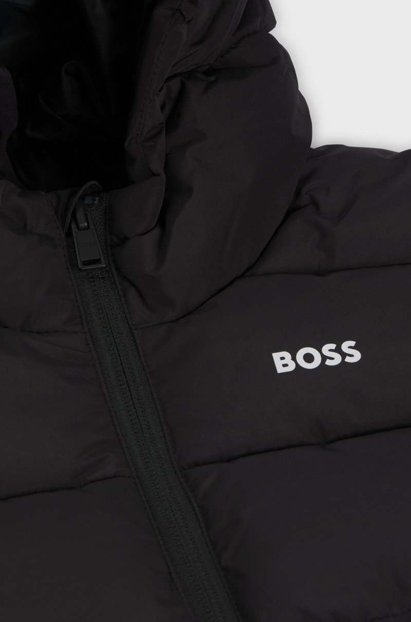 Hugo Boss Chaqueta Acolchada Para Niños Con Capucha Y Detalles De Logos