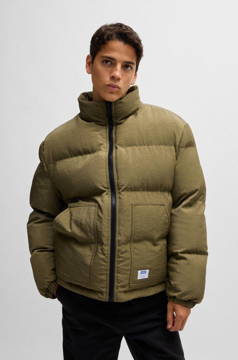 Hugo Boss Chaqueta acolchada regular fit repelente al agua con etiqueta con logo