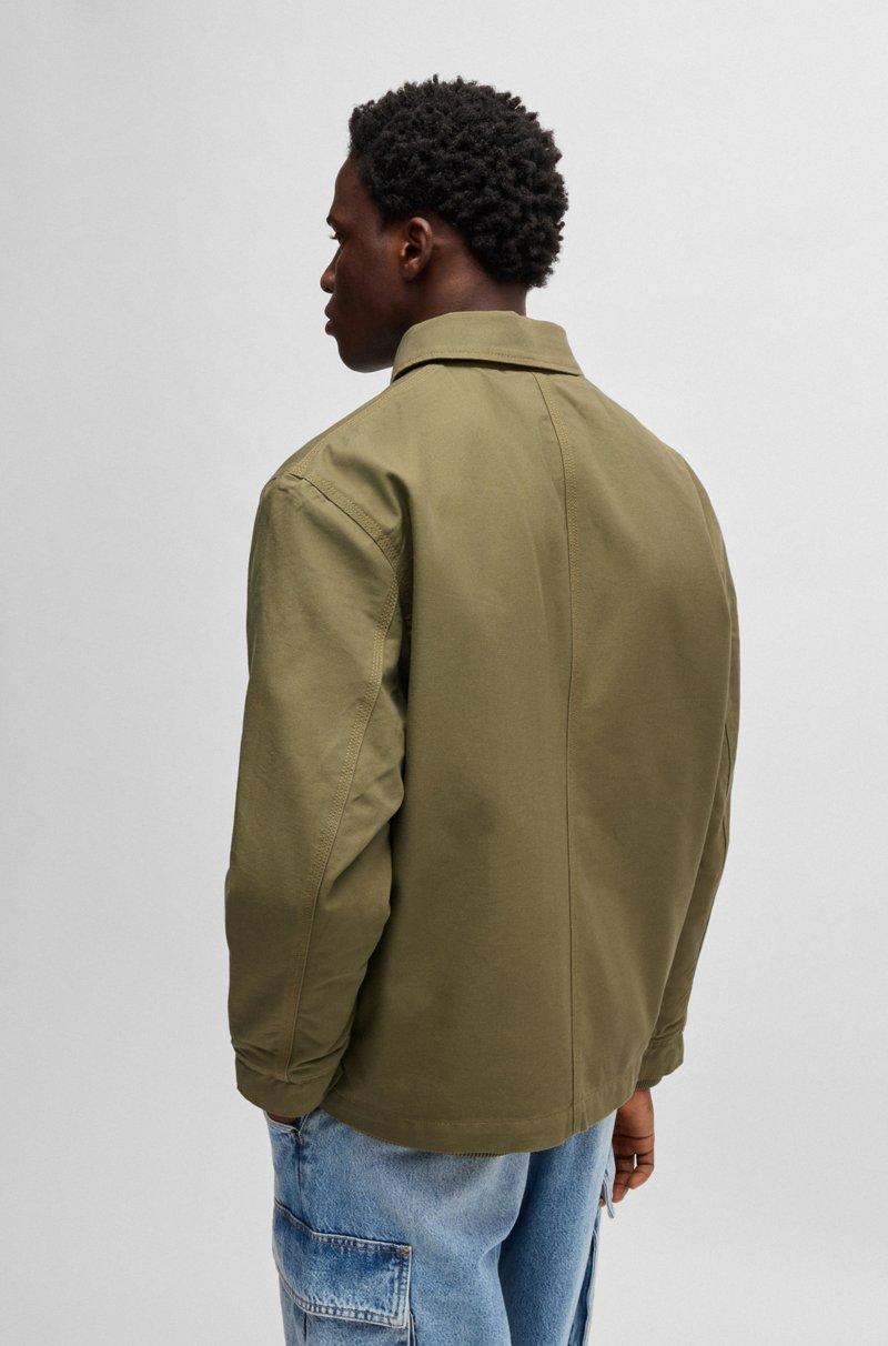 Hugo Boss Chaqueta Acolchada Relaxed Fit En Algodón Con Ribetes De Canalé