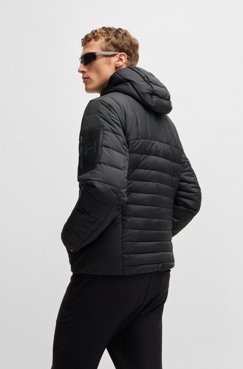 Hugo Boss Chaqueta Acolchada Repelente Al Agua Con Bolsillo En La Manga