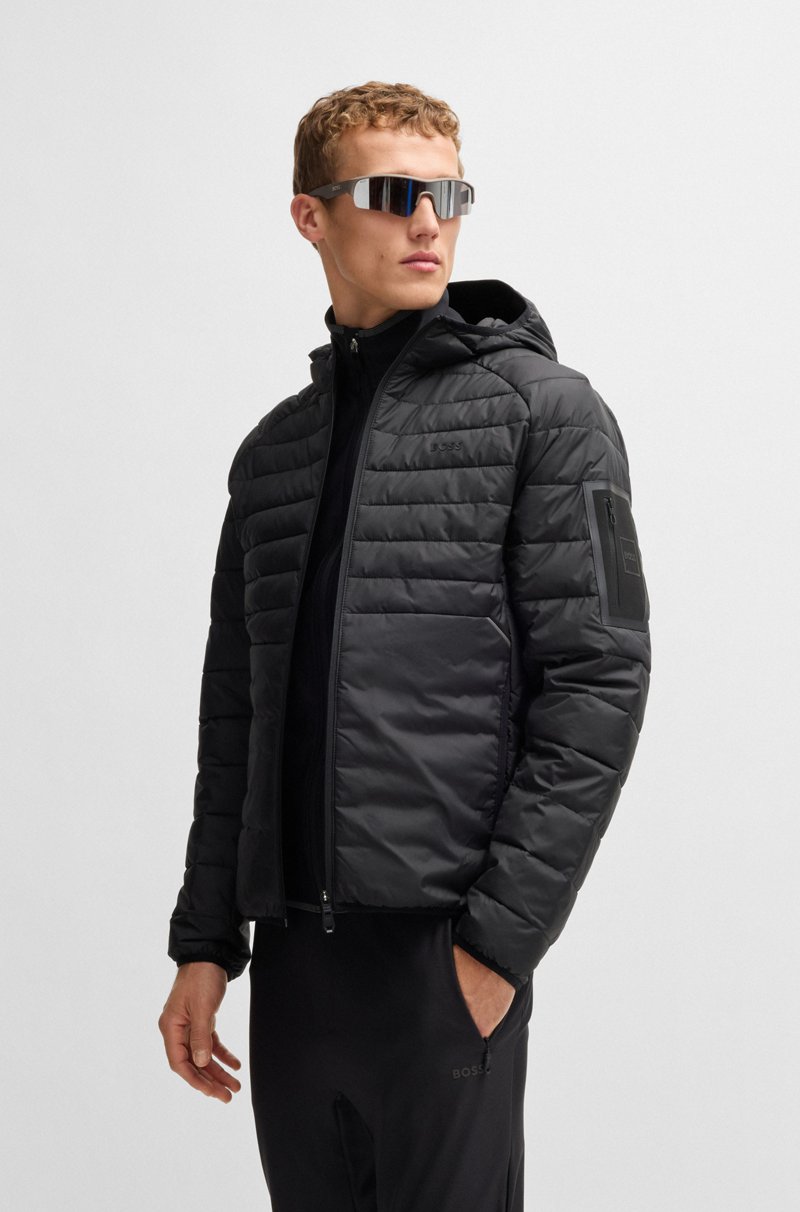 Hugo Boss Chaqueta acolchada repelente al agua con bolsillo en la manga