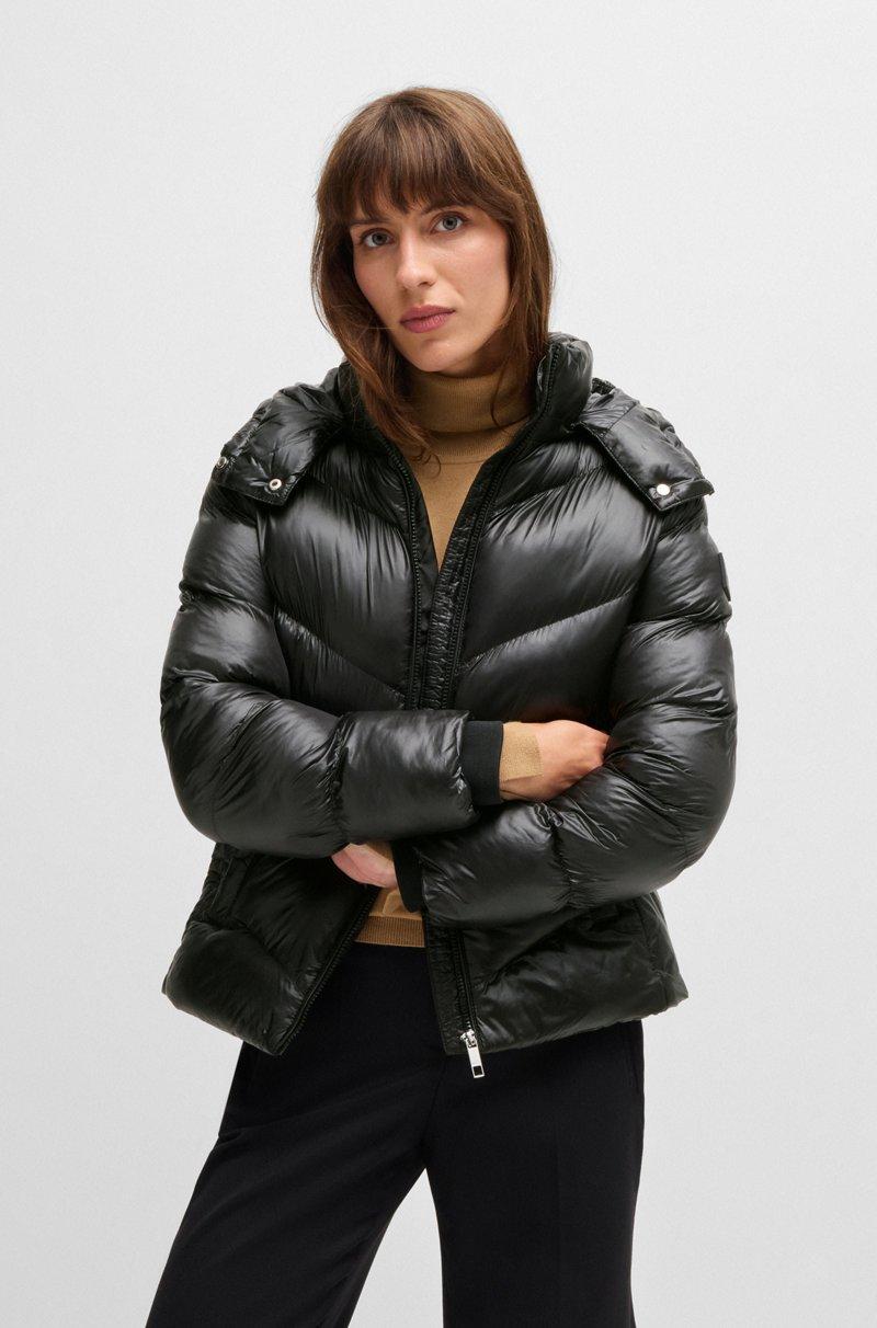 Hugo Boss Chaqueta acolchada repelente al agua con capucha ajustable