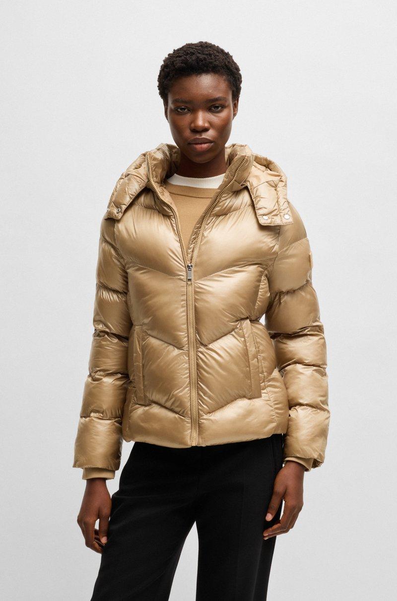 Hugo Boss Chaqueta acolchada repelente al agua con capucha ajustable