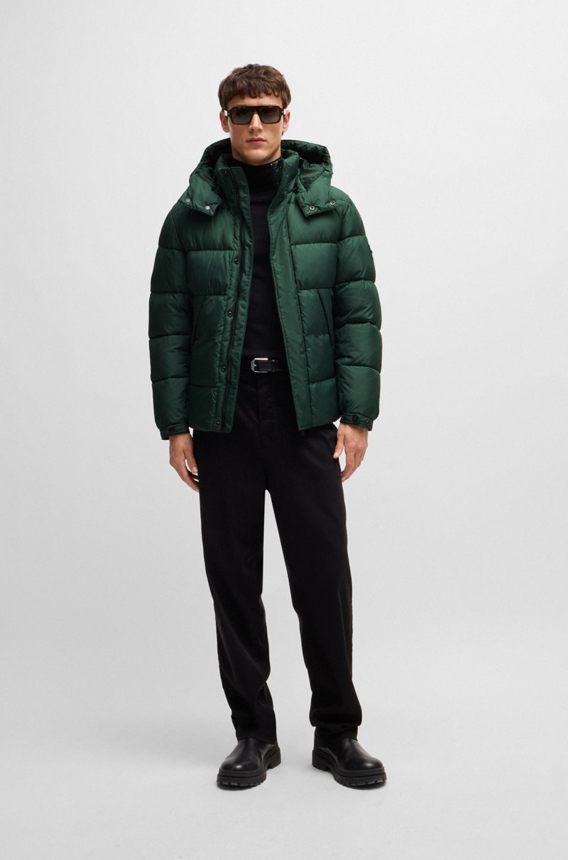 Hugo Boss Chaqueta Acolchada Repelente Al Agua Con Capucha Extraíble