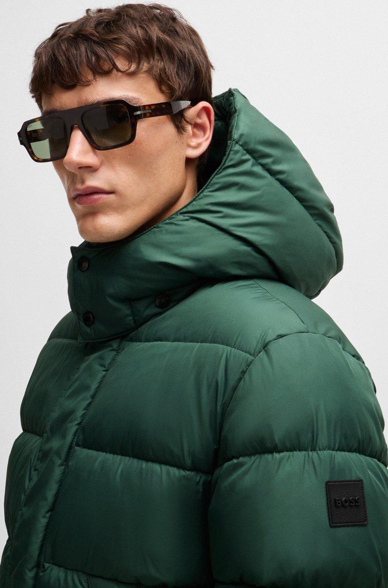 Hugo Boss Chaqueta Acolchada Repelente Al Agua Con Capucha Extraíble