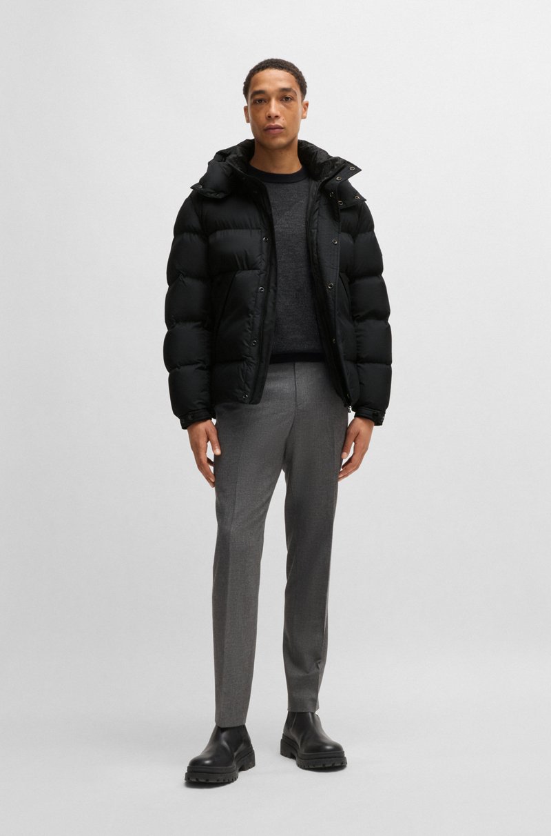 Hugo Boss Chaqueta Acolchada Repelente Al Agua Con Capucha Extraíble