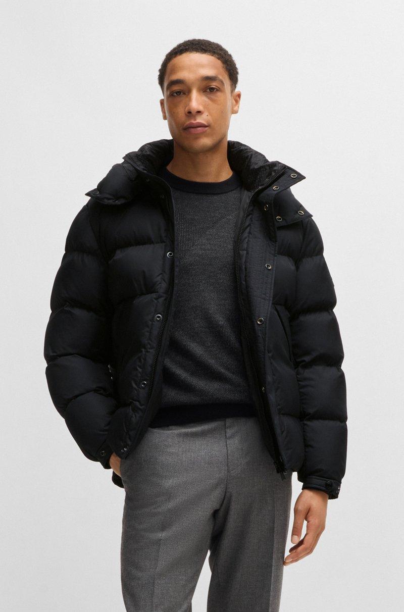 Hugo Boss Chaqueta acolchada repelente al agua con capucha extraíble