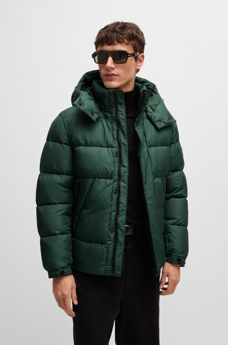 Hugo Boss Chaqueta acolchada repelente al agua con capucha extraíble