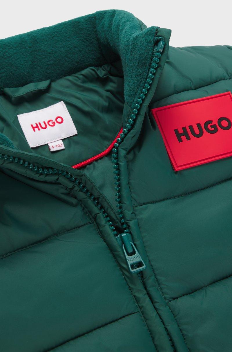Hugo Boss Chaqueta Acolchada Repelente Al Agua Con Capucha Oculta Para Niños