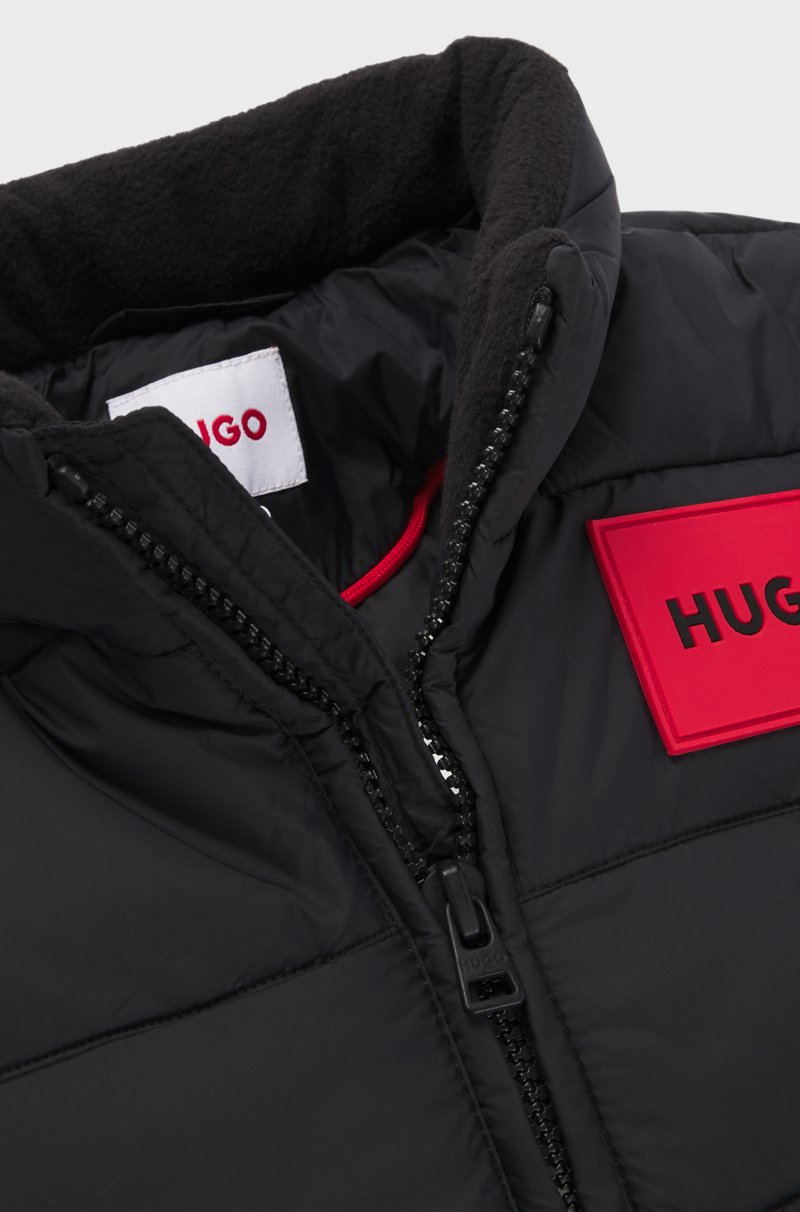 Hugo Boss Chaqueta Acolchada Repelente Al Agua Con Capucha Oculta Para Niños