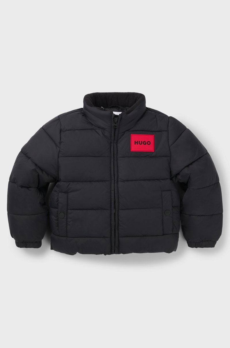 Hugo Boss Chaqueta acolchada repelente al agua con capucha oculta para niños