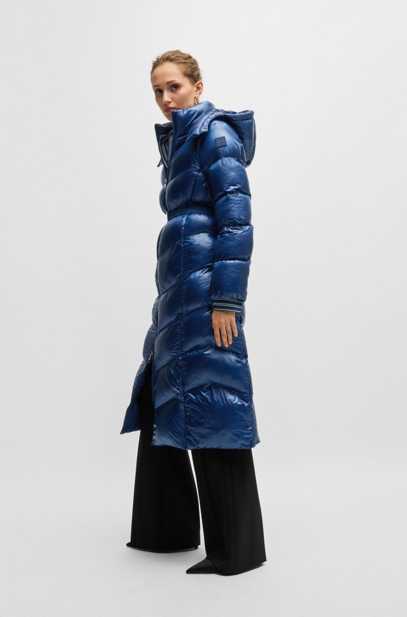 Hugo Boss Chaqueta Acolchada Repelente Al Agua Con Cinturón Con Logo