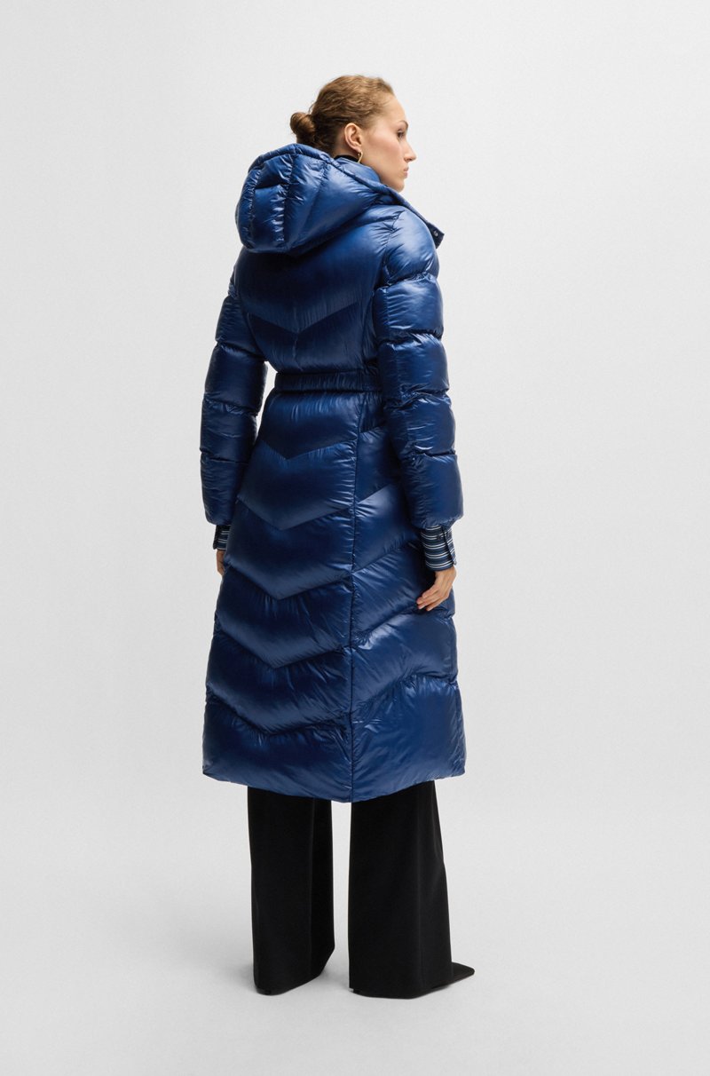 Hugo Boss Chaqueta Acolchada Repelente Al Agua Con Cinturón Con Logo