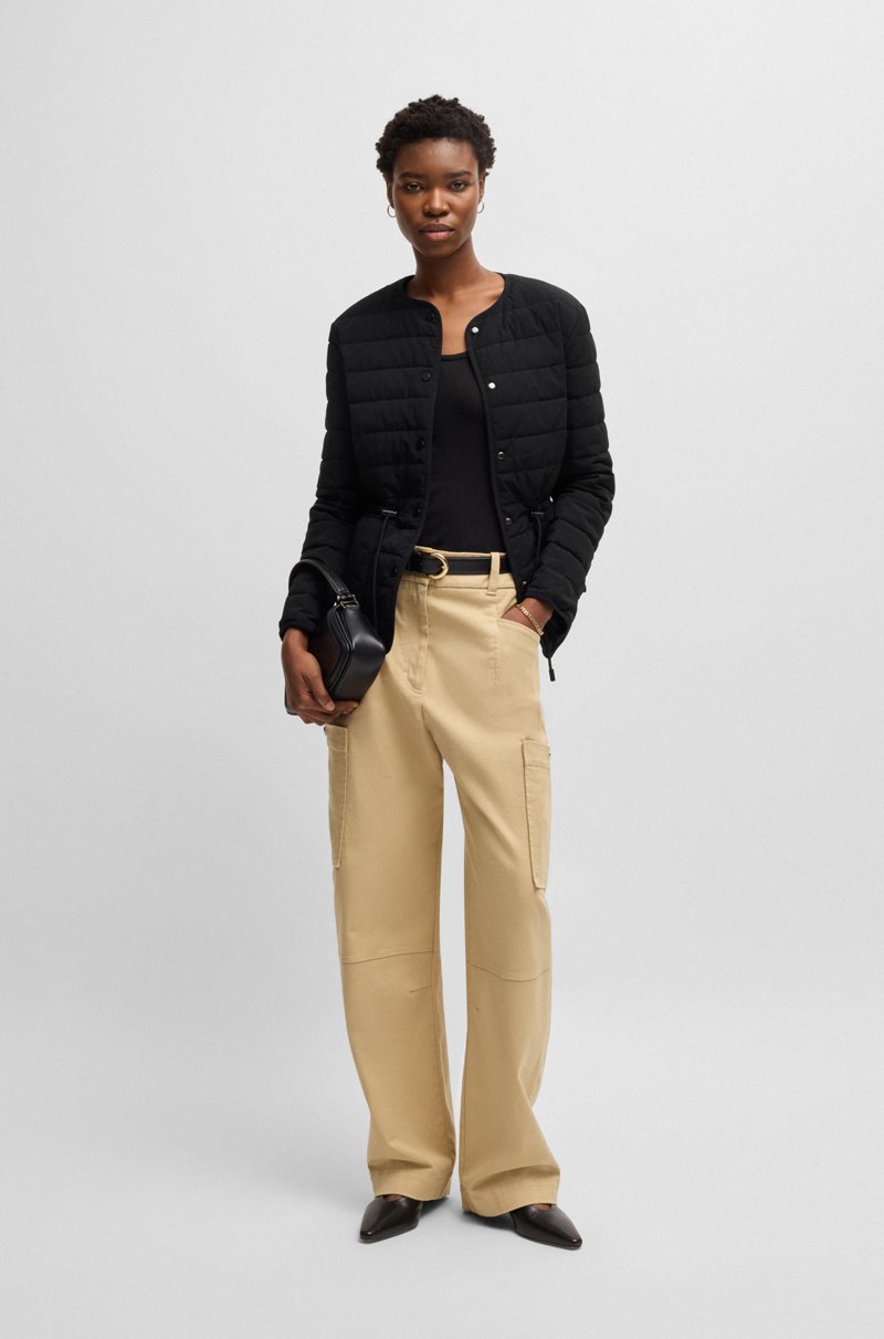 Hugo Boss Chaqueta Acolchada Repelente Al Agua Con Cordón En La Cintura