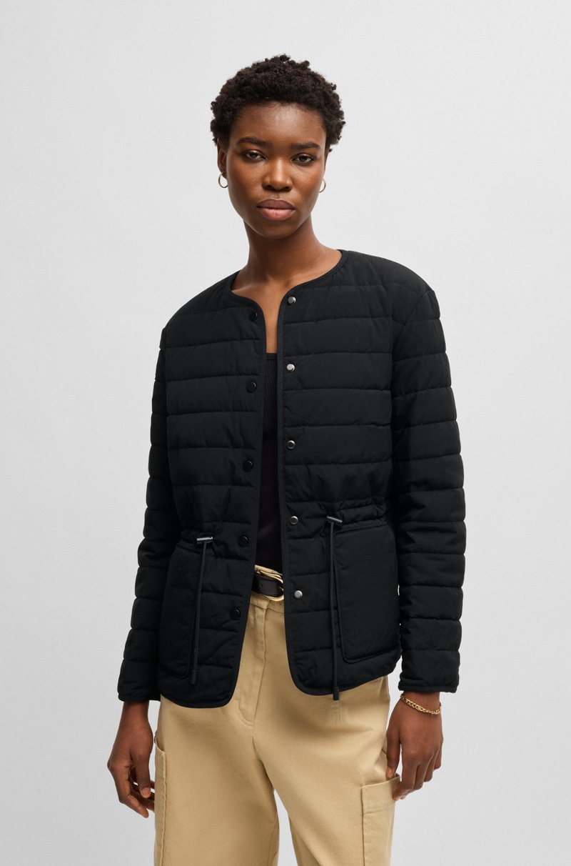 Hugo Boss Chaqueta acolchada repelente al agua con cordón en la cintura
