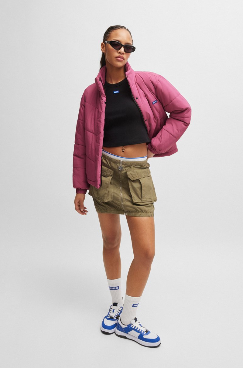 Hugo Boss Chaqueta Acolchada Repelente Al Agua Con Etiqueta Con Logo Azul