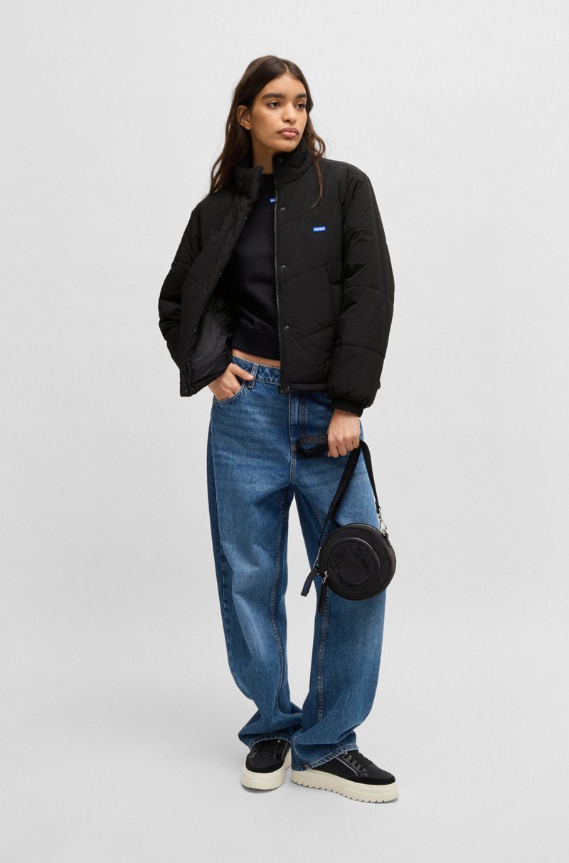 Hugo Boss Chaqueta Acolchada Repelente Al Agua Con Etiqueta Con Logo Azul