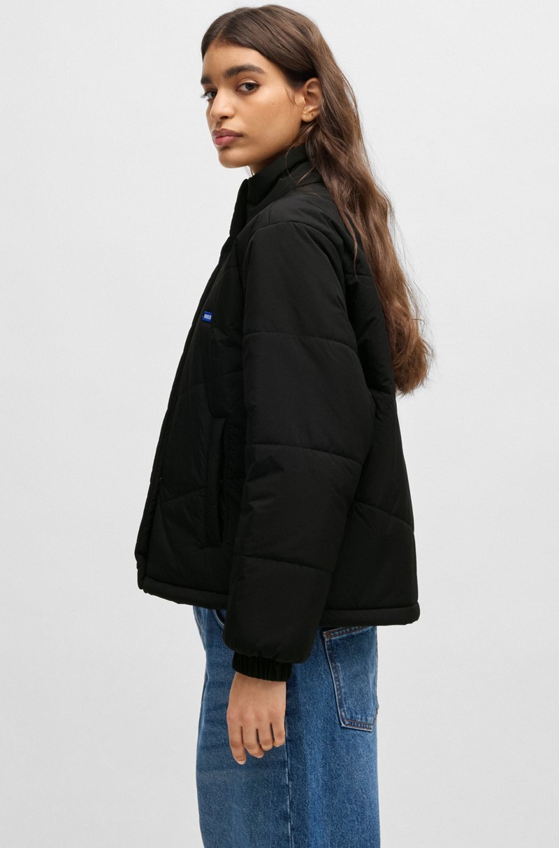Hugo Boss Chaqueta acolchada repelente al agua con etiqueta con logo azul