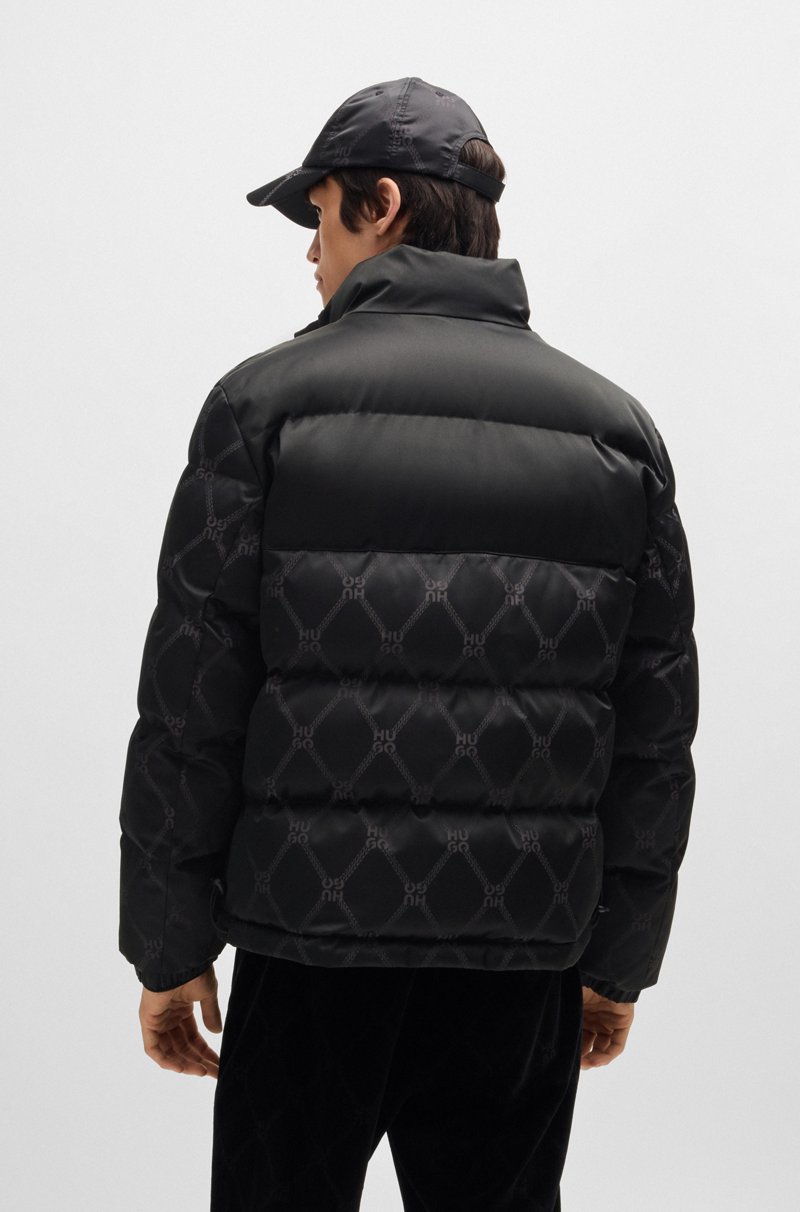 Hugo Boss Chaqueta Acolchada Repelente Al Agua Con Jacquard De La Marca