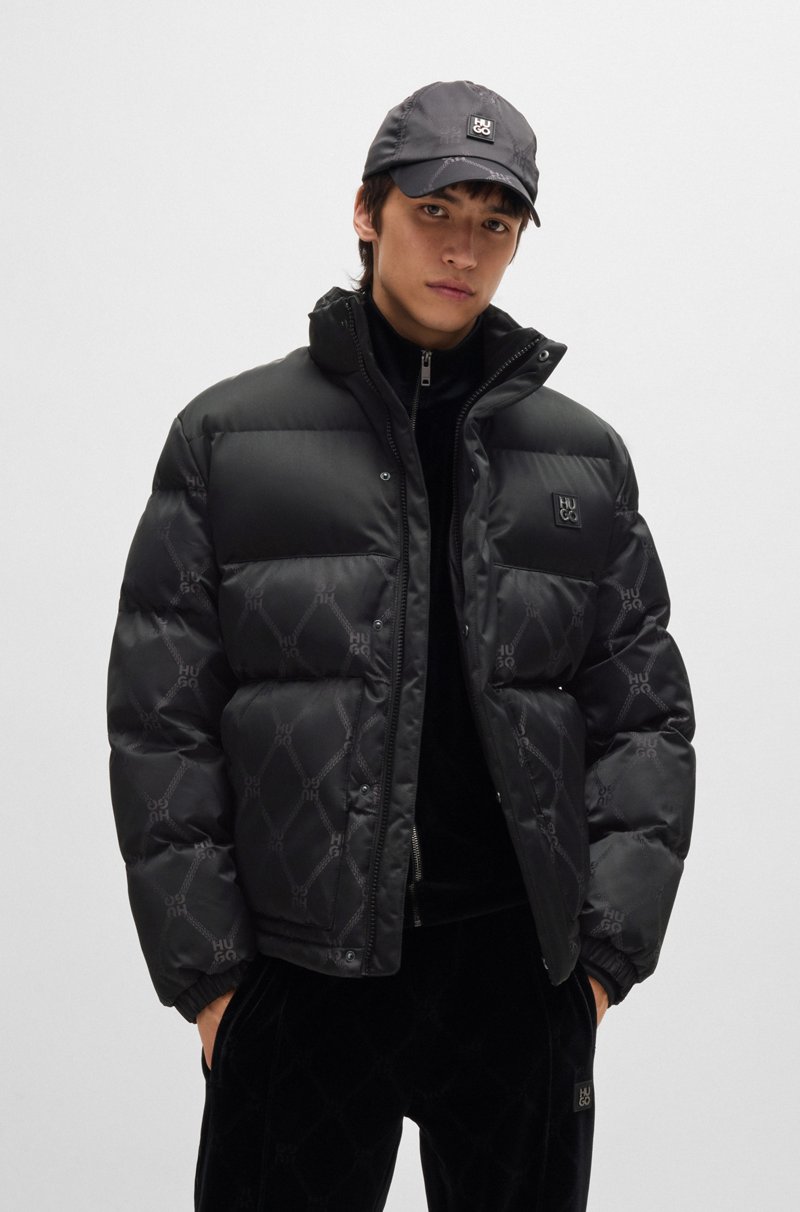 Hugo Boss Chaqueta acolchada repelente al agua con jacquard de la marca