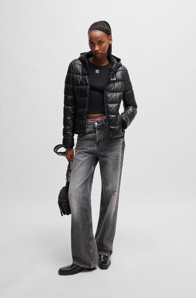 Hugo Boss Chaqueta Acolchada Repelente Al Agua Con Logo En Contraste