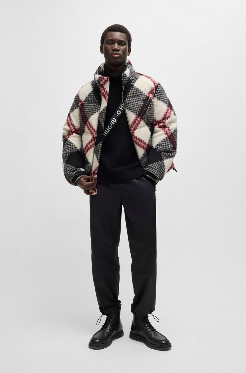 Hugo Boss Chaqueta Acolchada Slim Fit Con Motivo A Cuadros