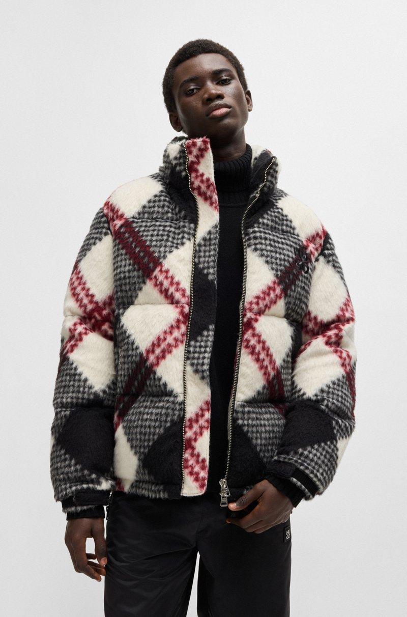 Hugo Boss Chaqueta acolchada slim fit con motivo a cuadros