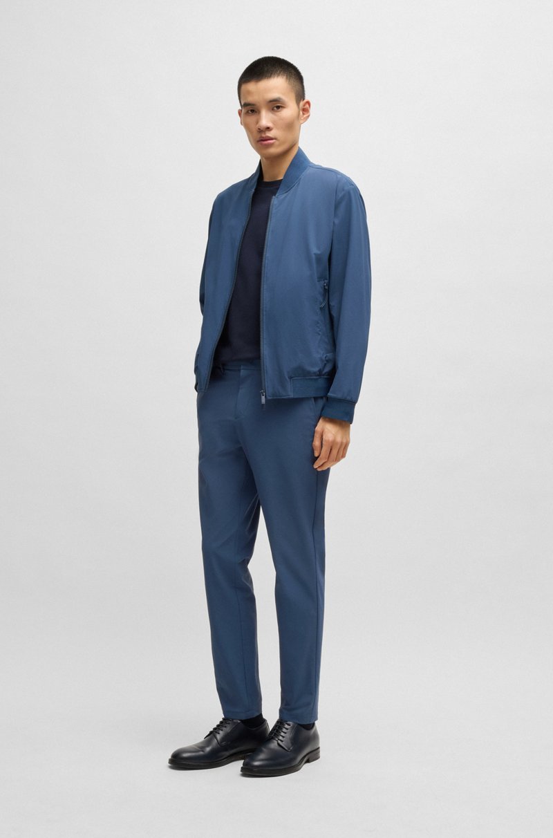 Hugo Boss Chaqueta Bomber Slim Fit Con Ribetes De Punto