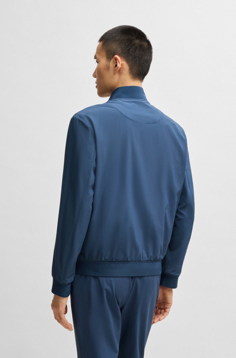 Hugo Boss Chaqueta Bomber Slim Fit Con Ribetes De Punto