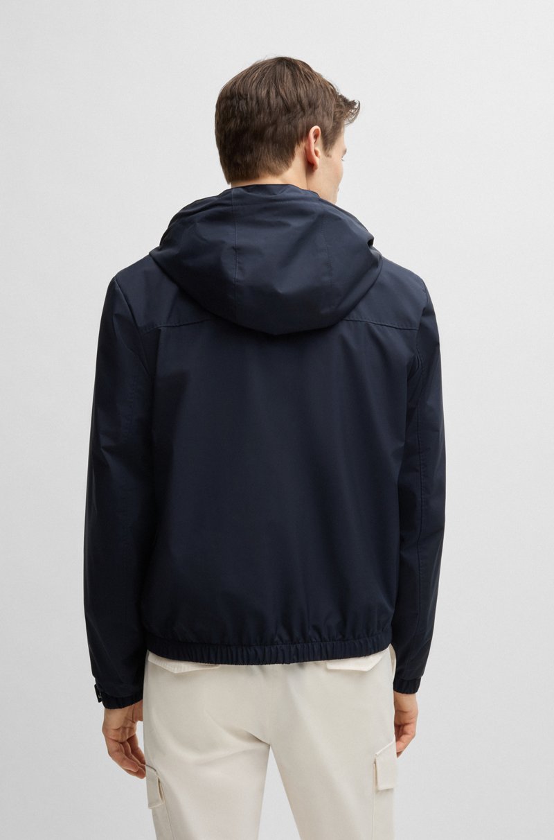 Hugo Boss Chaqueta Con Capucha En Material Aterciopelado