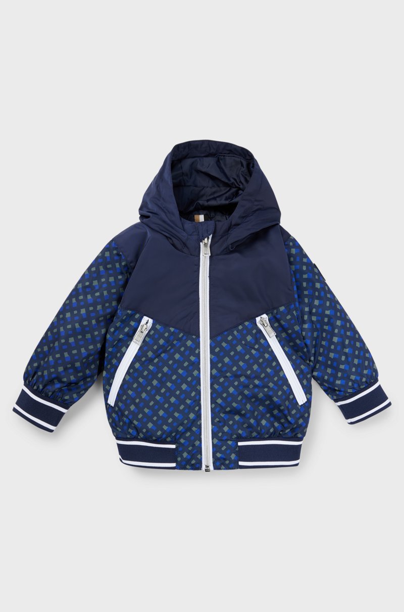 Hugo Boss Chaqueta Con Capucha Para Niños Con Monogramas Estampados