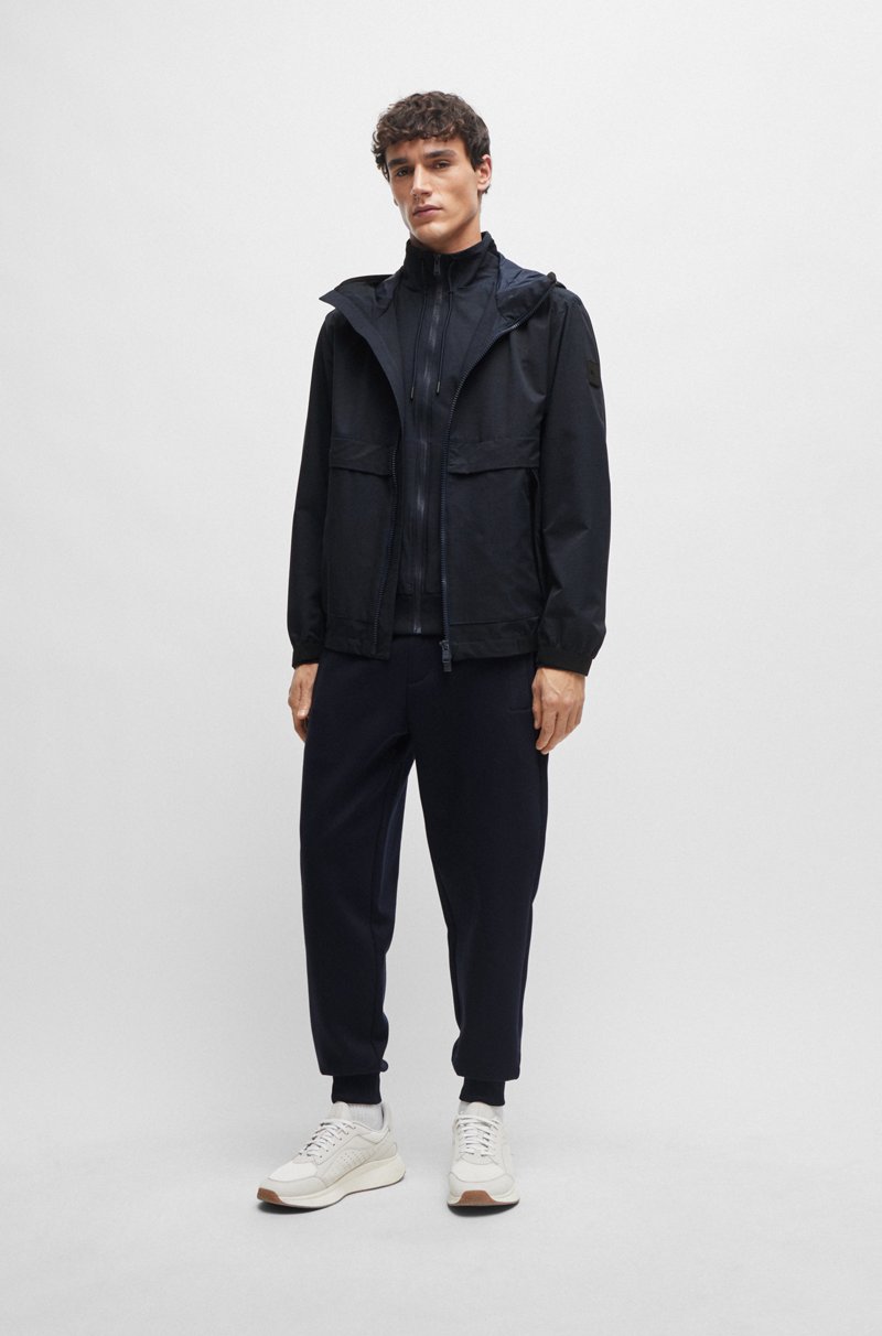 Hugo Boss Chaqueta Con Capucha Regular Fit De Tejido Elástico De Malla Transpirable