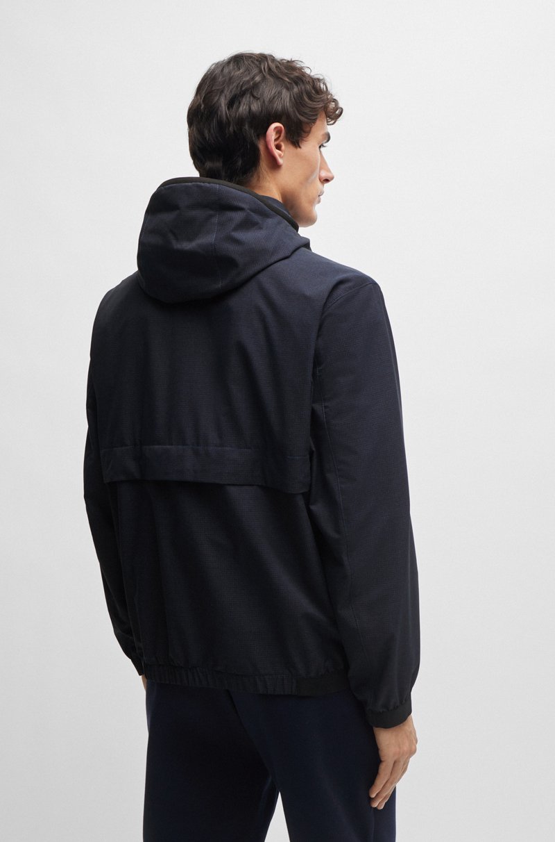 Hugo Boss Chaqueta Con Capucha Regular Fit De Tejido Elástico De Malla Transpirable