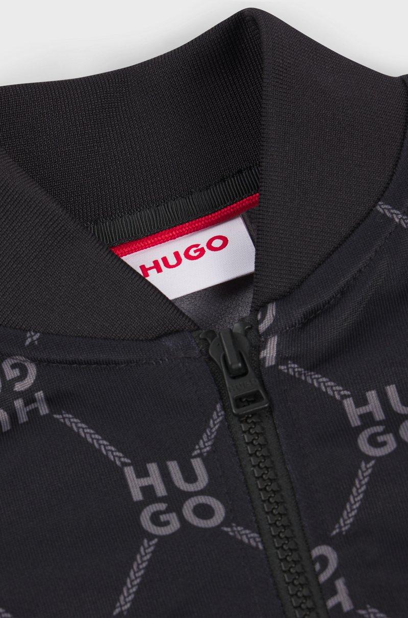 Hugo Boss Chaqueta Con Cremallera Para Niños Con Logo Apilado Estampado