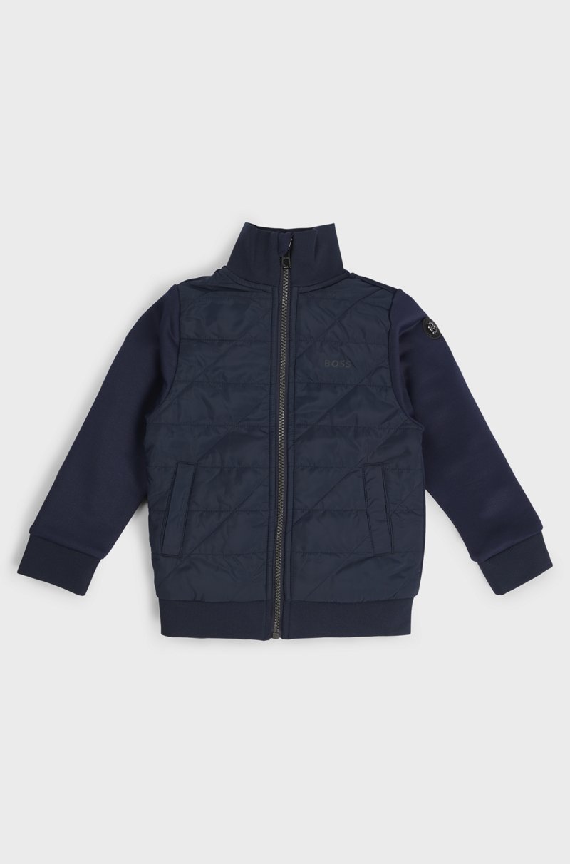 Hugo Boss Chaqueta con cremallera para niños con monograma Double B