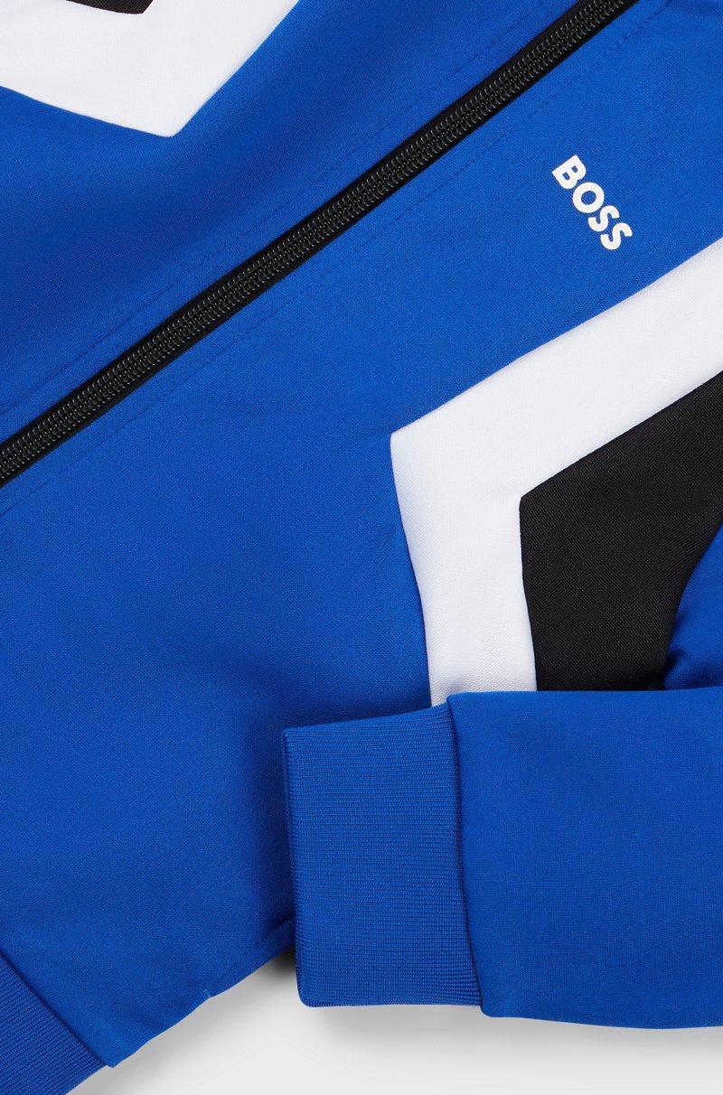 Hugo Boss Chaqueta Con Cremallera Para Niños Con Rayas Y Detalles De Logo