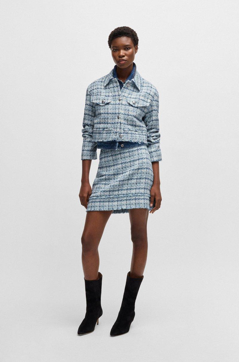 Hugo Boss Chaqueta Corta De Tweed Con Botones Metálicos