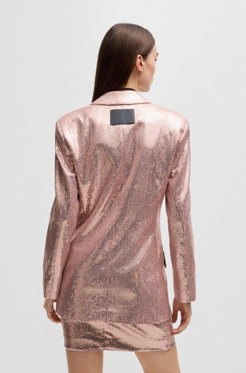 Hugo Boss Chaqueta Cruzada Oversize Fit Con Adornos De Lentejuelas