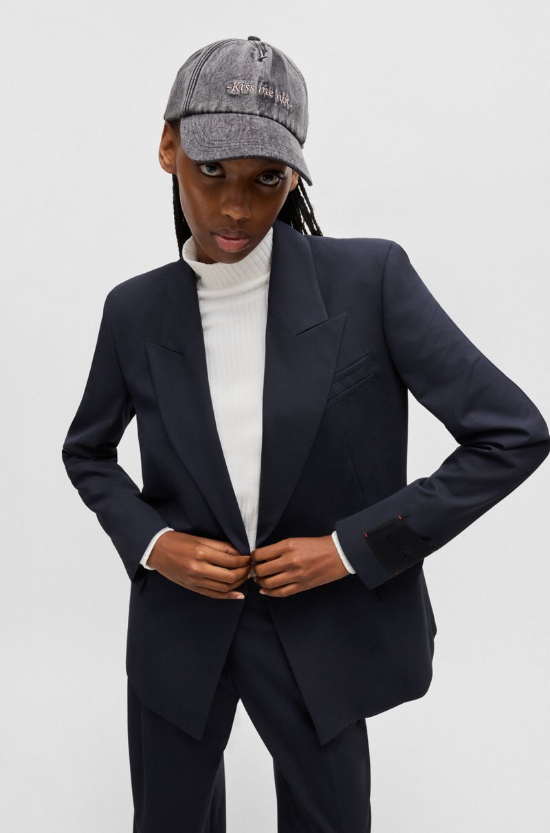 Hugo Boss Chaqueta Cruzada Regular Fit De Tejido Elástico